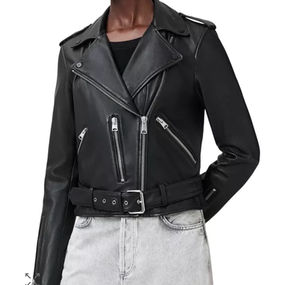 All Saints black balfern leather jacket